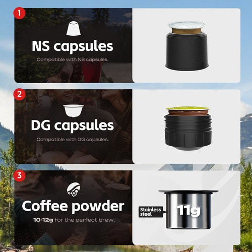 HIBREW H4C kannettava espressokone, kädessä pidettävä manuaalinen kahvinkeitin retkeilyyn