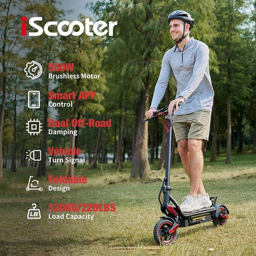 iScooter W8 sähköpotkulauta 500 W moottori 48 V 10,4 Ah