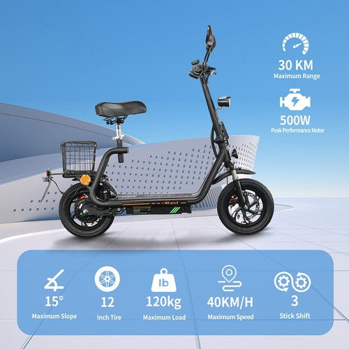 TWOFISH M5 PRO-E sähköpotkulauta istuimella ja takakorilla, 500W