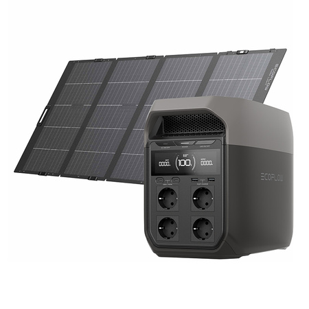 EcoFlow Delta 3 -virtalähde + 400 W aurinkopaneeli.