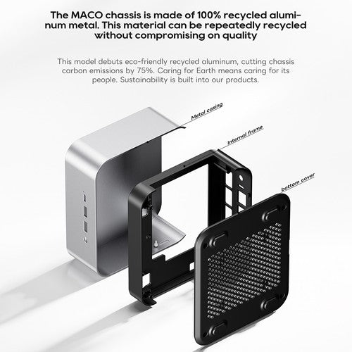 AOOSTAR MACO Mini PC, AMD Ryzen 7 Pro 6850H 8 ydintä, maks. 4,7 GHz, 24 Gt LPDDR5 RAM, 1 Tt SSD
