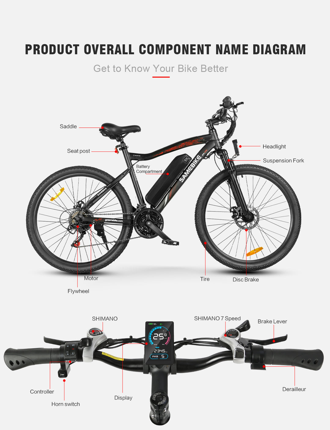 Samebike SY26-II sähkömaastopyörä 500W 