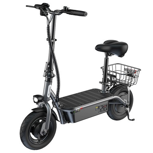 iScooter F2 sähköpotkulauta 500W istuimella ja takakorilla