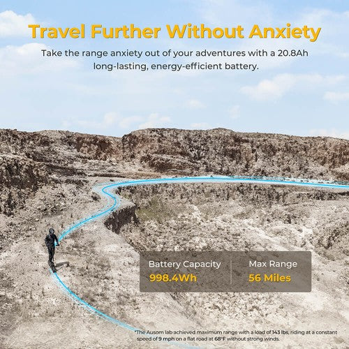 Ausom L2 Max sähköpotkulauta, 1000 W moottori, 48 V 20,8 Ah