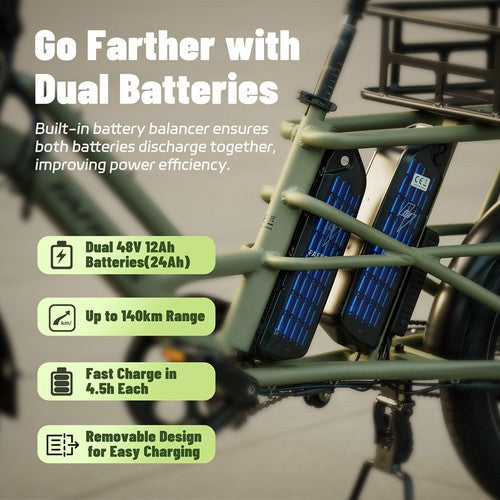 Fafrees FF20 CUV sähköinen tavarapyörä, 250 W moottori, 48 V 24 Ah