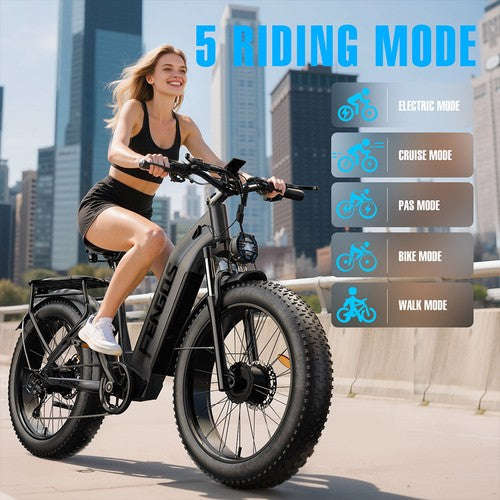 FENGQS H2 Pro -sähköpyörä, 2*1000 W moottori, 52 V 20 Ah