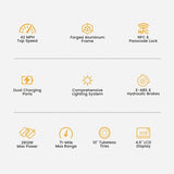 Ausom DT2 Pro sähköpotkulauta, 2 * 1100 W moottori, 52 V 23,4 Ah