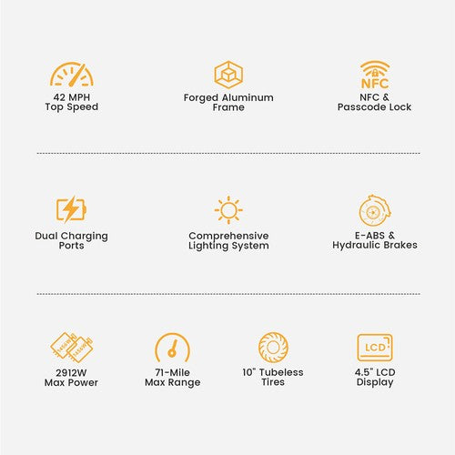 Ausom DT2 Pro sähköpotkulauta, 2 * 1100 W moottori, 52 V 23,4 Ah