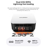 AOOSTAR MACO Mini PC, AMD Ryzen 7 Pro 6850H 8 ydintä, maks. 4,7 GHz, 24 Gt LPDDR5 RAM, 1 Tt SSD