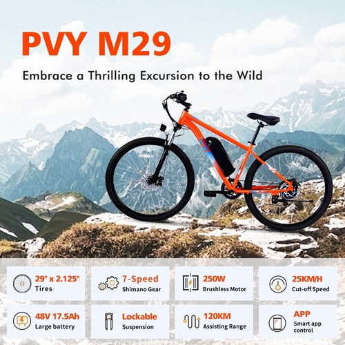 PVY M29 Sähköpyörä 250W Moottori 48V 17.5Ah