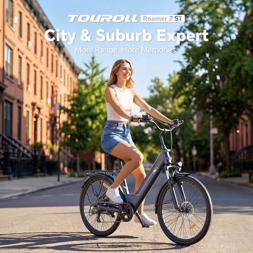 Touroll Roamer 2 ST Step-Thru -sähköpyörä, 250 W moottori, 36 V 15,6 Ah