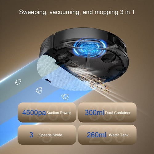 Teendow D10S MAX 2-in-1 robotti-imuri ja moppi, jossa automaattinen tyhjennysasema, 4500Pa