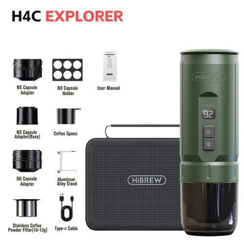 HIBREW H4C kannettava espressokone, kädessä pidettävä manuaalinen kahvinkeitin retkeilyyn