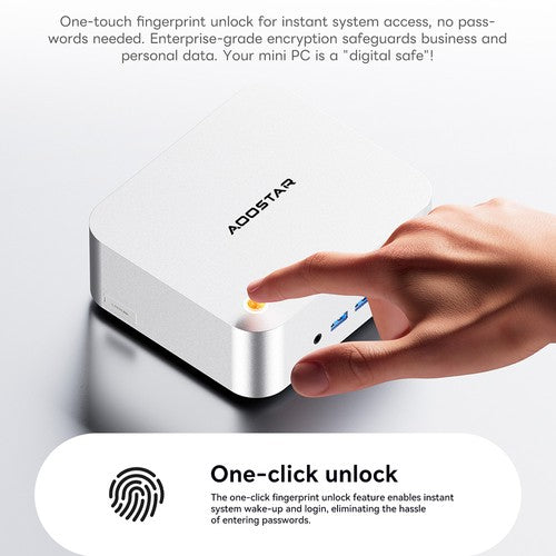 AOOSTAR MACO Mini PC, AMD Ryzen 7 Pro 6850H 8 ydintä, maks. 4,7 GHz, 24 Gt LPDDR5 RAM, 1 Tt SSD