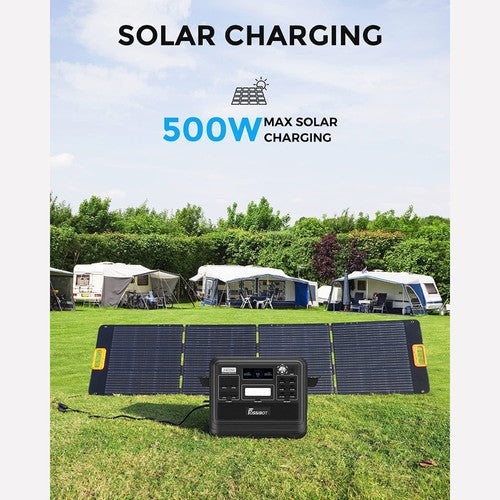 FOSSiBOT F2400 kannettava voimalaitos, 2048 Wh LiFePO4-akku, 2400 W:n tehoinen aurinkogeneraattori