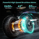 FENGQS GT8 PRO sähköpotkulauta, 2800 W * 2 moottori, 67,2 V 38 Ah