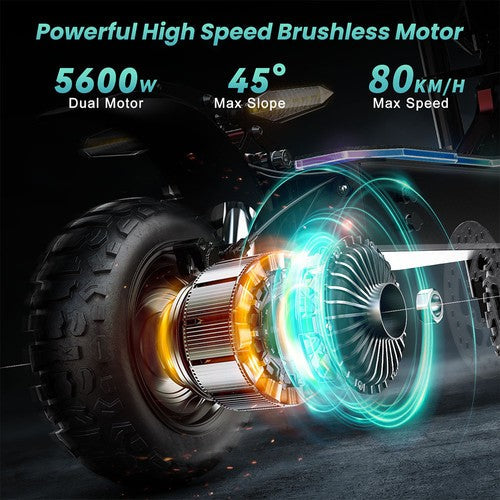 FENGQS GT8 PRO sähköpotkulauta, 2800 W * 2 moottori, 67,2 V 38 Ah