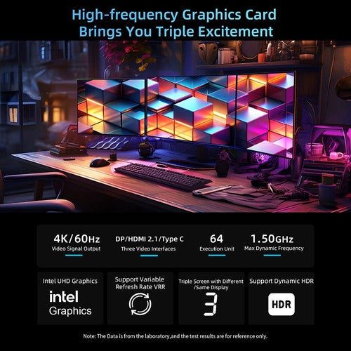 BMAX B10 Pro Mini PC, Intel i7-13620H 10 ydintä, enintään 4,9 GHz, 24 Gt LPDDR5 RAM 1 Tt