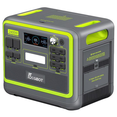 FOSSiBOT F2400 kannettava voimalaitos, 2048 Wh LiFePO4-akku, 2400 W:n tehoinen aurinkogeneraattori