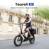 Touroll S3 Step-Thru -sähköpyörä, 250 W moottori, 36 V 13 Ah
