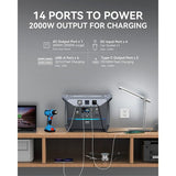 DaranEner NEO2000 kannettava voimalaitos, 2073,6 Wh LiFePO4-akkukäyttöinen aurinkogeneraattori, 2000 W
