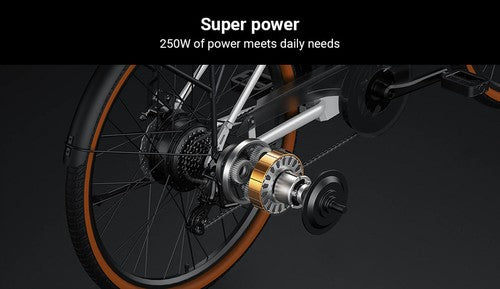 DYU C6 Pro sähköpyörä, 250 W moottori, 36 V 15.6 Ah