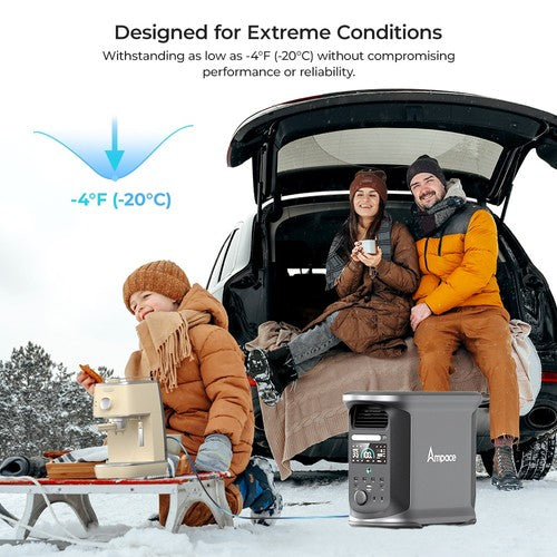 Ampace Andes 1500 kannettava voimalaitos, 1462 Wh LiFePO4, 2400 W