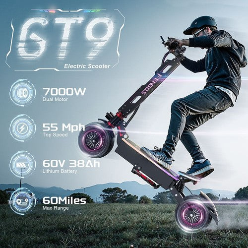 FENGQS GT9 sähköpotkulauta, 3500 W * 2 moottori, 60 V 38 Ah