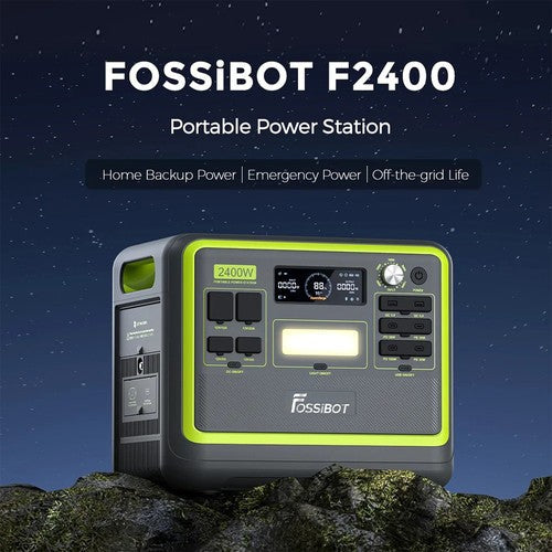 FOSSiBOT F2400 kannettava voimalaitos, 2048 Wh LiFePO4-akku, 2400 W:n tehoinen aurinkogeneraattori