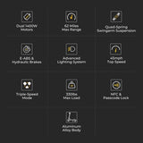 Ausom F1 Max sähköpotkulauta, 2 * 1400 W moottori, 60 V 20,8 Ah