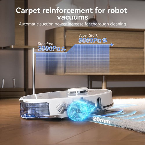 Tesvor S8 Max robotti-imuri, 3-in-1-imuri/lakaisu-/moppilaite, 8000Pa