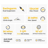 Ausom L2 Max sähköpotkulauta, 1000 W moottori, 48 V 20,8 Ah