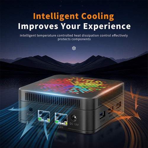 RUPA HSI-100MINI Mini PC, Intel N100 4 ydintä, enintään 3,4 GHz, 12 Gt RAM, 512 Gt SSD