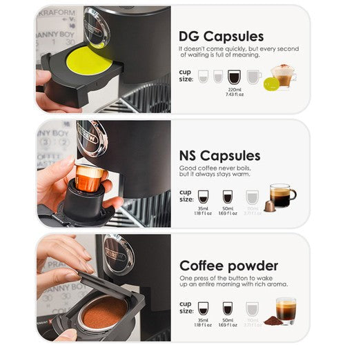 HiBREW H3C 3-in-1 kapselikahvinkeitin, 20 baarin pumppu