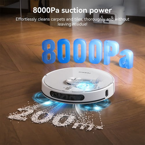 Tesvor S8 Max robotti-imuri, 3-in-1-imuri/lakaisu-/moppilaite, 8000Pa