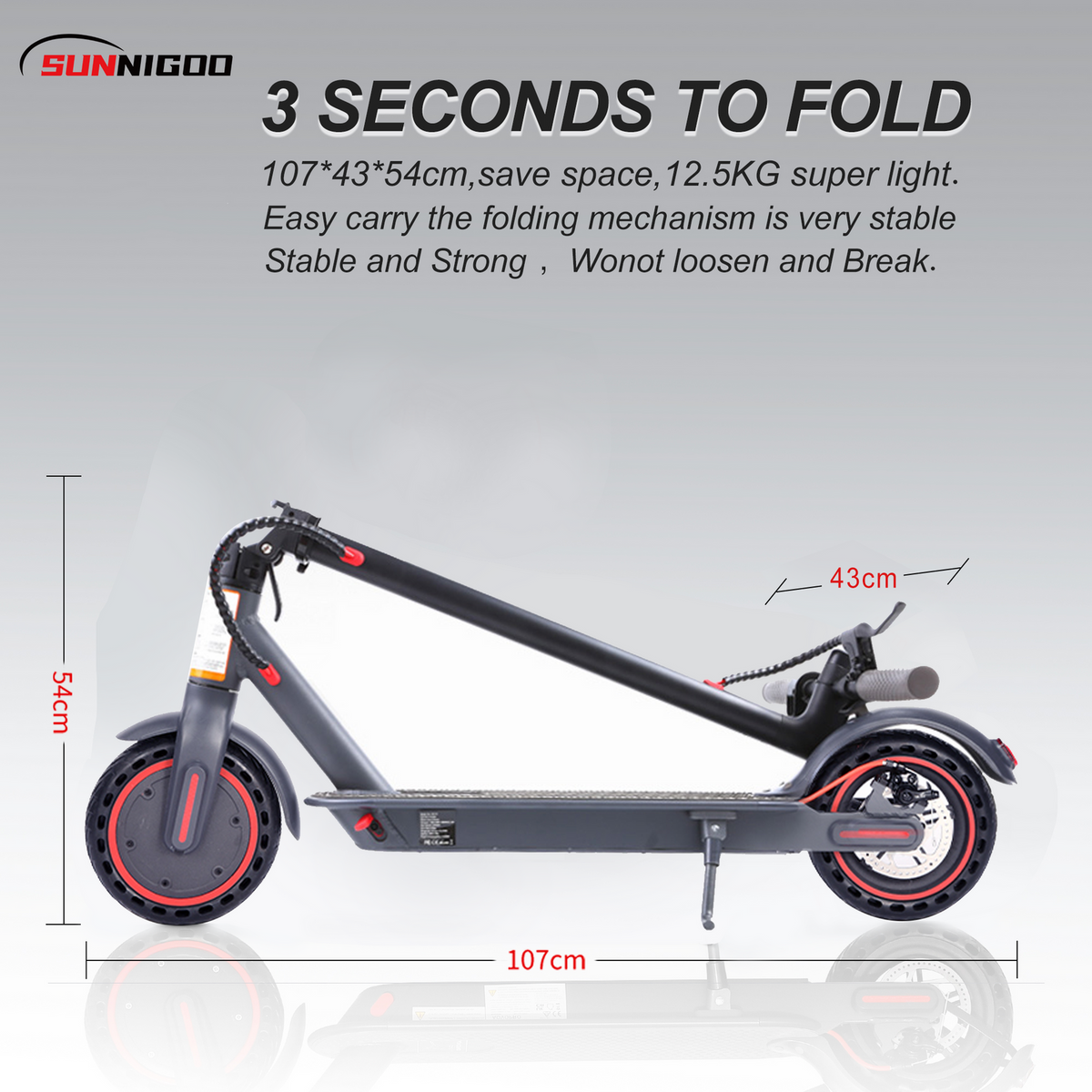 SUNNIGOO N7PRO | 350 W:n taitettava sähköskootteri