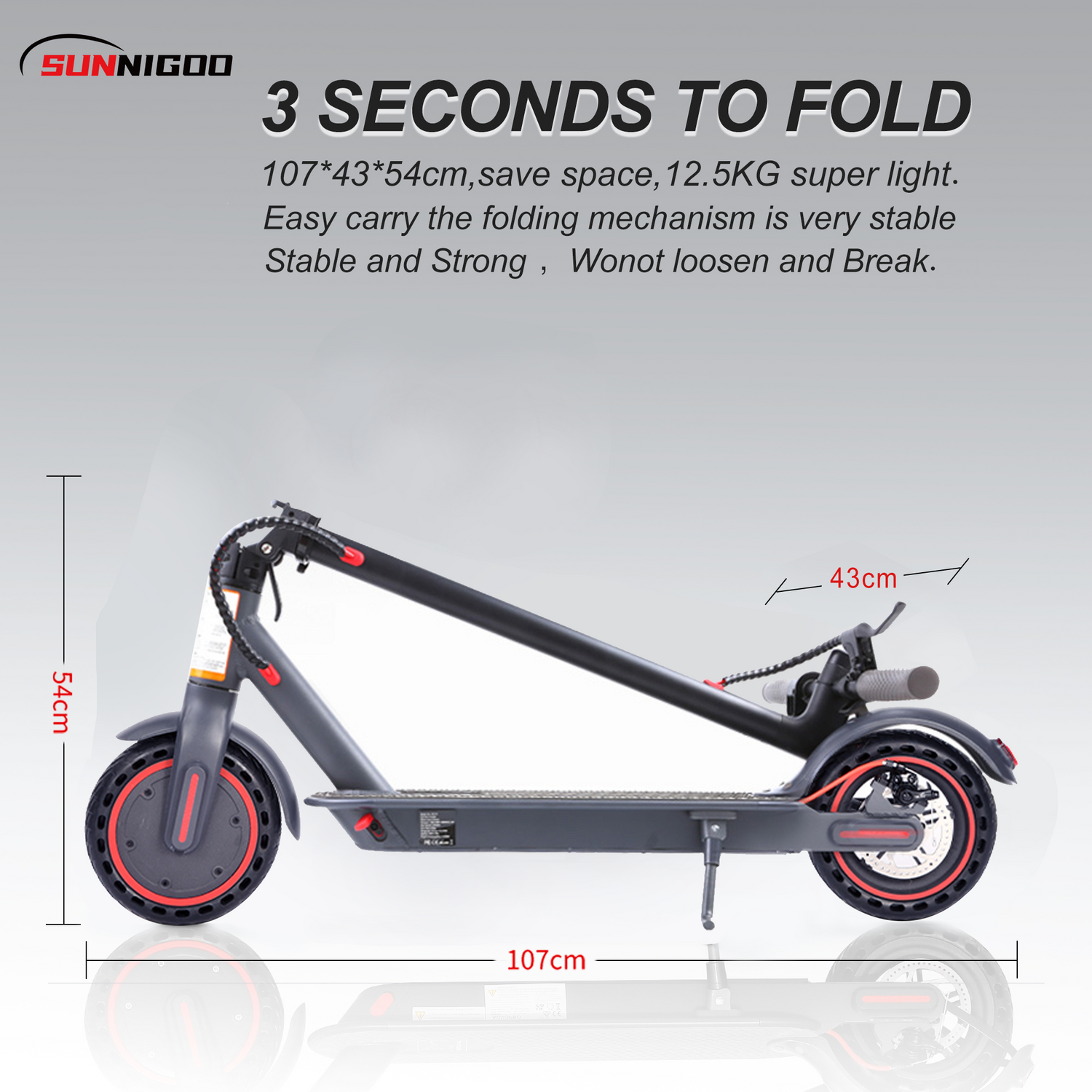 SUNNIGOO N7PRO | 350 W:n taitettava sähköskootteri