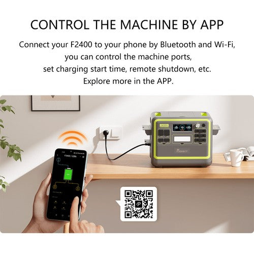 FOSSiBOT F2400 kannettava voimalaitos, 2048 Wh LiFePO4-akku, 2400 W:n tehoinen aurinkogeneraattori