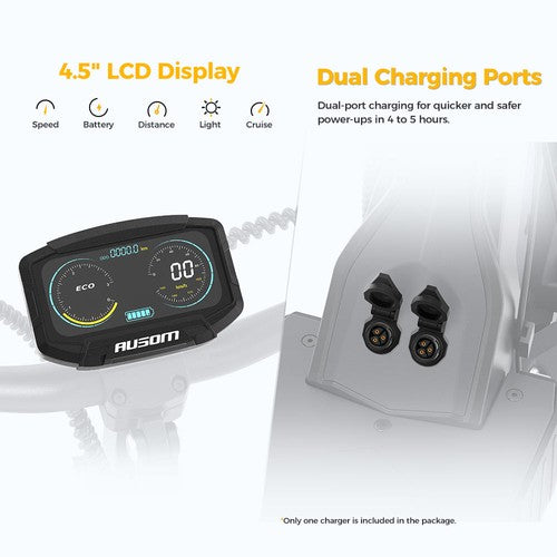 Ausom L2 sähköpotkulauta, 2 * 800 W moottori, 48 V 15,6 Ah