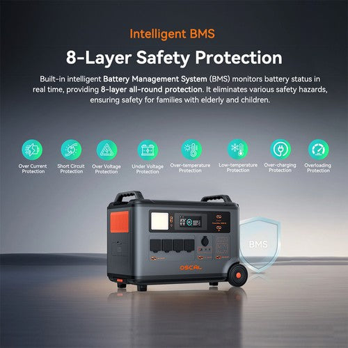Oscal PowerMax 3600SE -kannettava voimalaitos, 3600 Wh