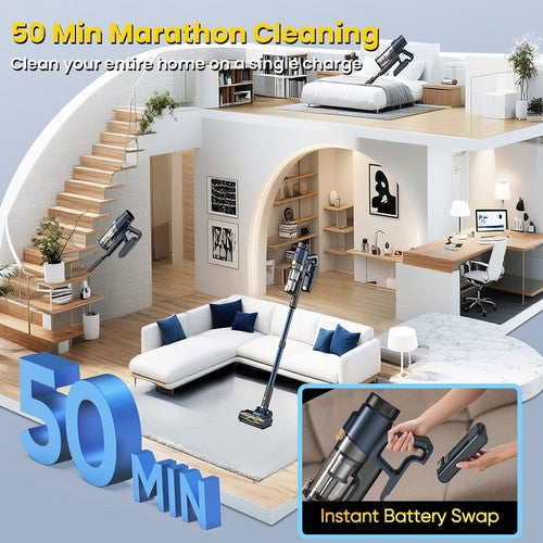 Vactidy V12 johdoton pölynimuri 50000Pa imuteho 450W