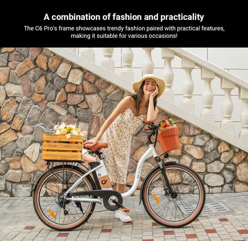 DYU C6 Pro sähköpyörä, 250 W moottori, 36 V 15.6 Ah