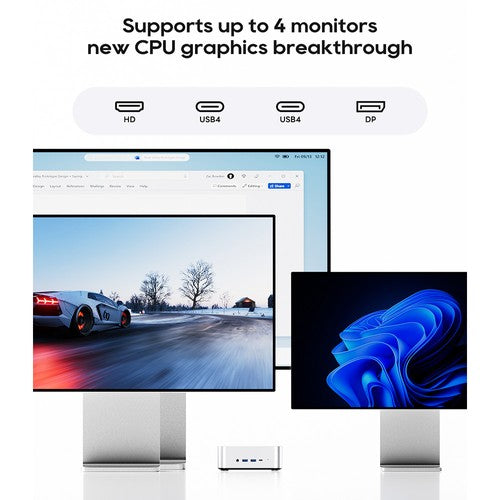 AOOSTAR MACO Mini PC, AMD Ryzen 7 Pro 6850H 8 ydintä, maks. 4,7 GHz, 24 Gt LPDDR5 RAM, 1 Tt SSD
