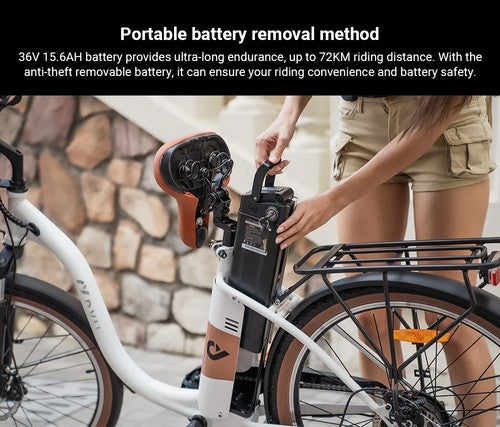 DYU C6 Pro sähköpyörä, 250 W moottori, 36 V 15.6 Ah