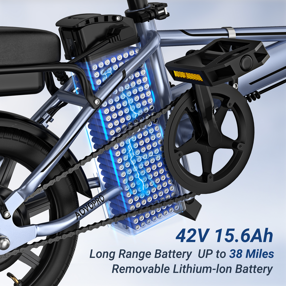 AOVOPRO EB60 -sähköpyörä, 15 Ah, 500 W