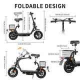 TWOFISH M5 PRO-E sähköpotkulauta istuimella ja takakorilla, 500W